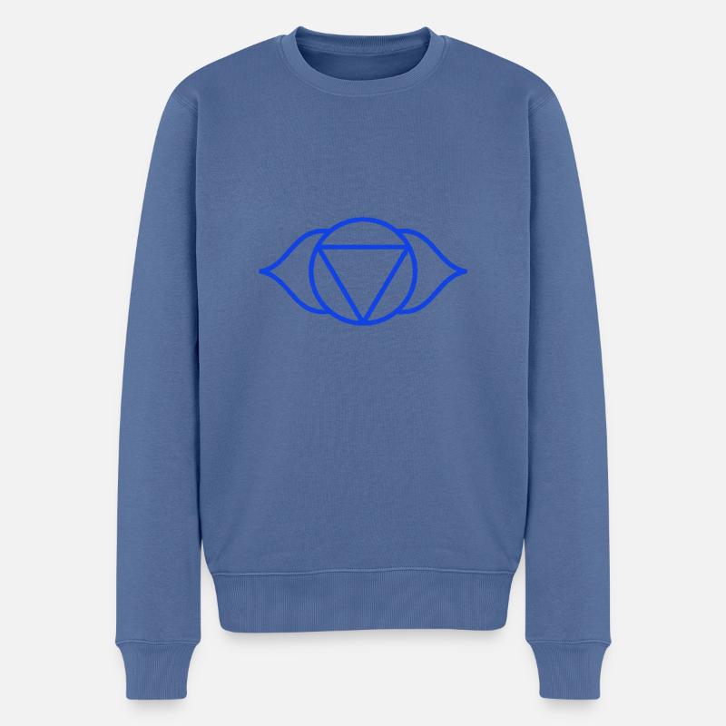 brow chakra - Pull Premium bio Homme - bleu pigeon