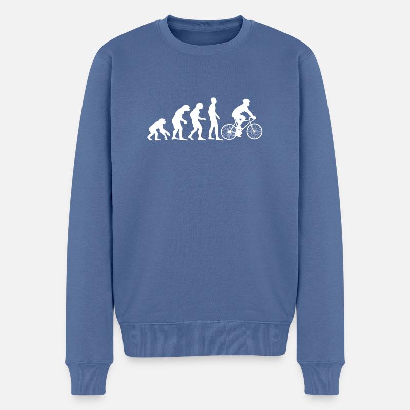 Evolution cycliste - Pull Premium bio Homme - bleu pigeon