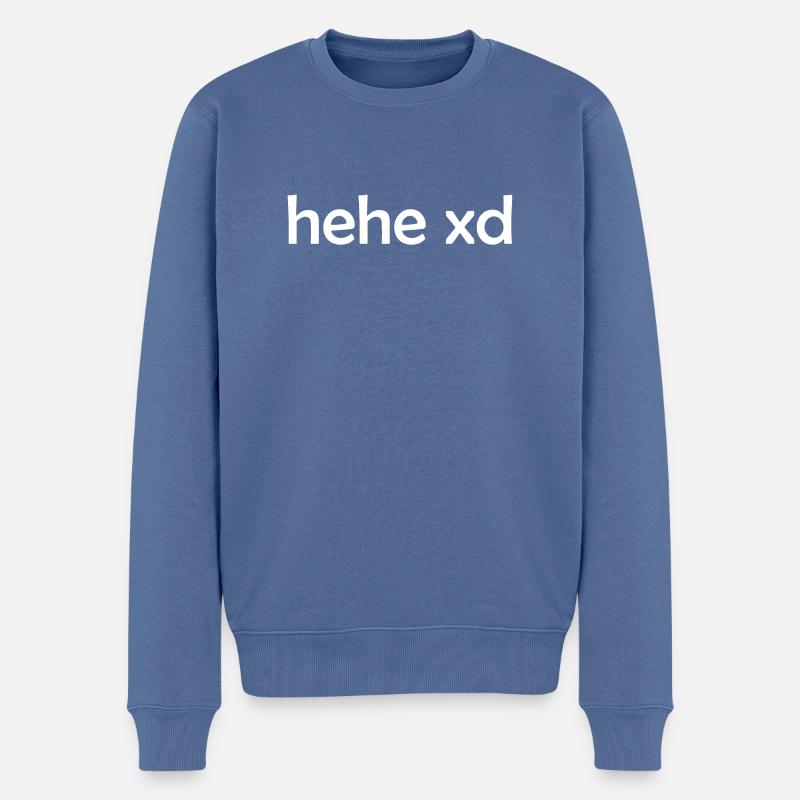 hehe xd - Männer Premium Bio Pullover - Taubenblau