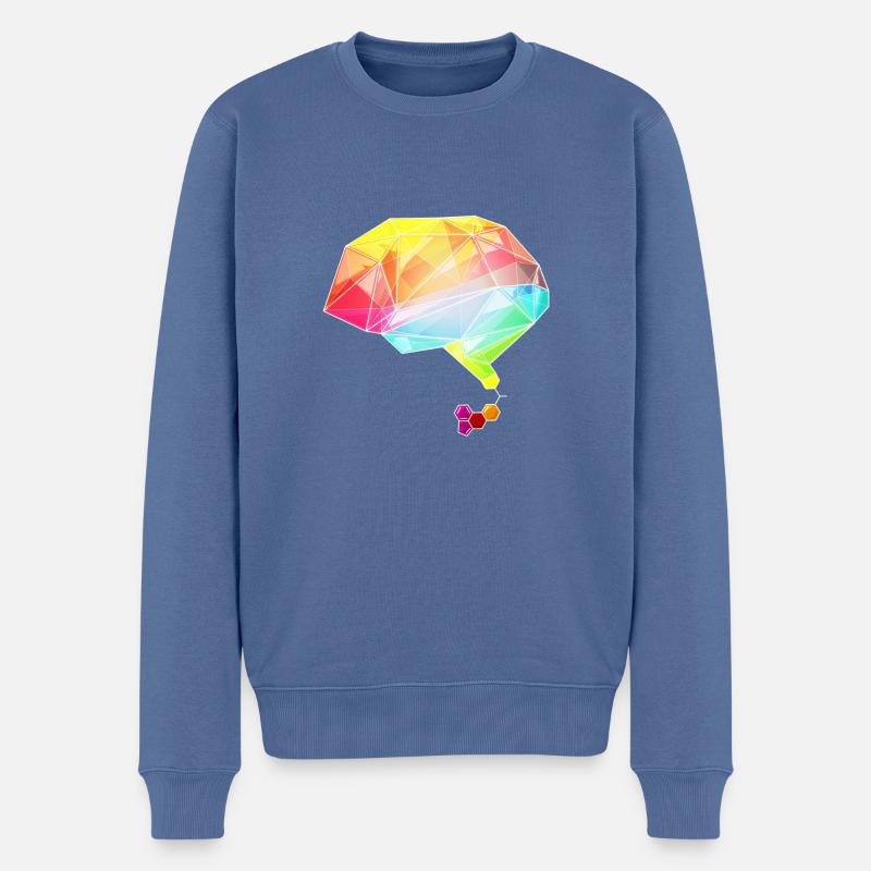 lsd brain - Männer Premium Bio Pullover - Taubenblau