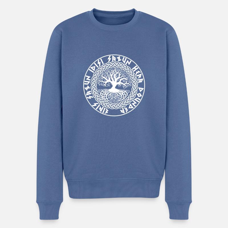 Eiris Sazun Idisi - Merseburger Zauberspruch - Männer Premium Bio Pullover - Taubenblau