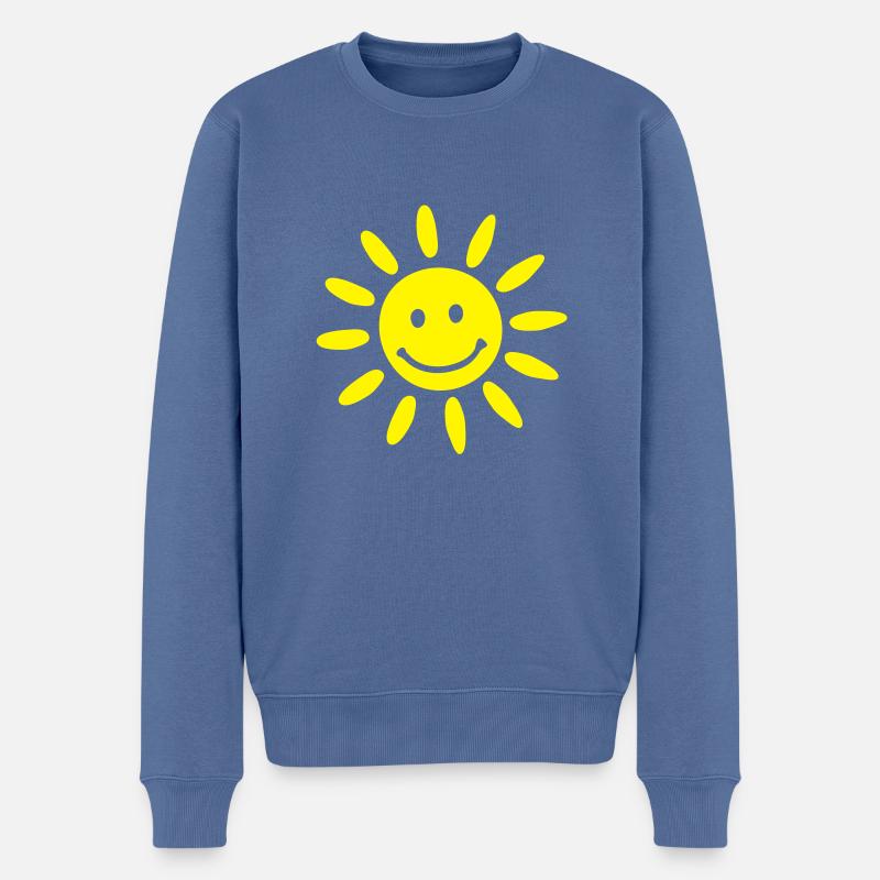 sonne__f1 - Männer Premium Bio Pullover - Taubenblau