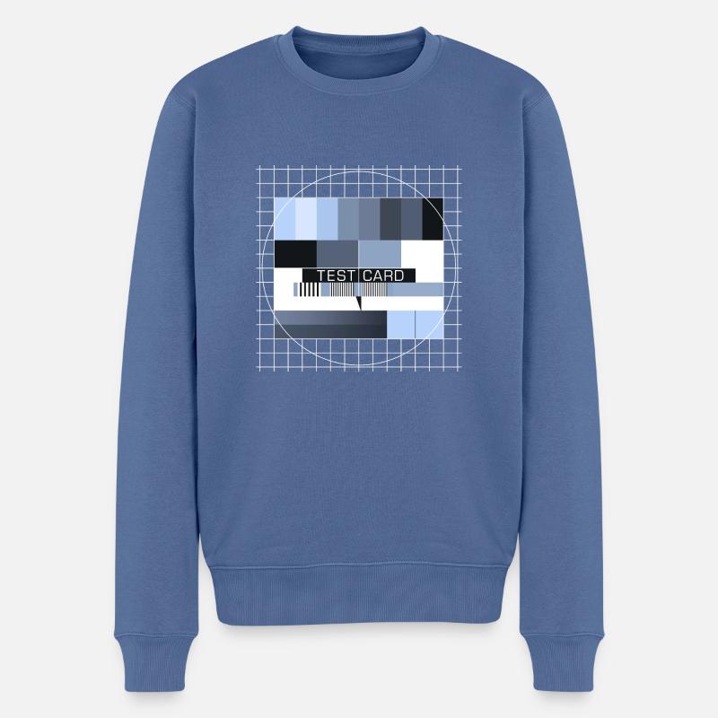 Testbild Fernsehen Bildschirm Sendeschluss Display - Männer Premium Bio Pullover - Taubenblau