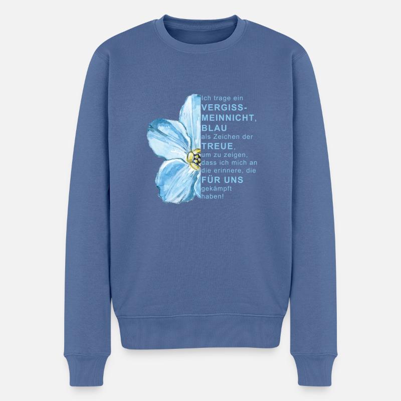 Vergissmeinnicht Supporter BDV - Männer Premium Bio Pullover - Taubenblau