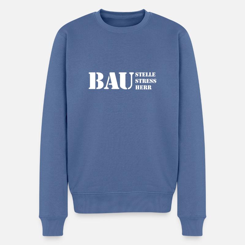 Bauherr Bauhelfer - Männer Premium Bio Pullover - Taubenblau