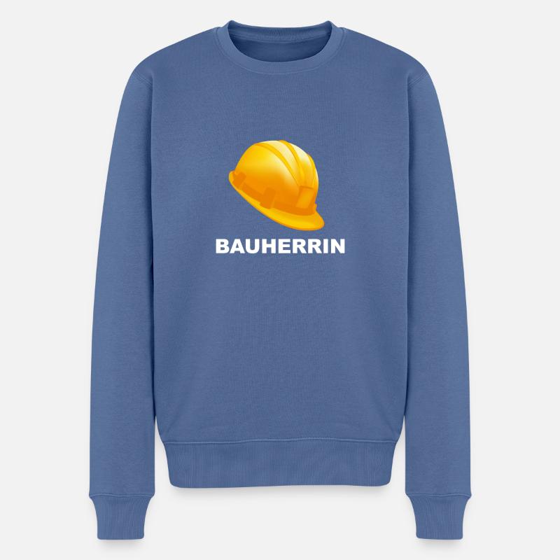 Bauherr Bauhelm - Männer Premium Bio Pullover - Taubenblau