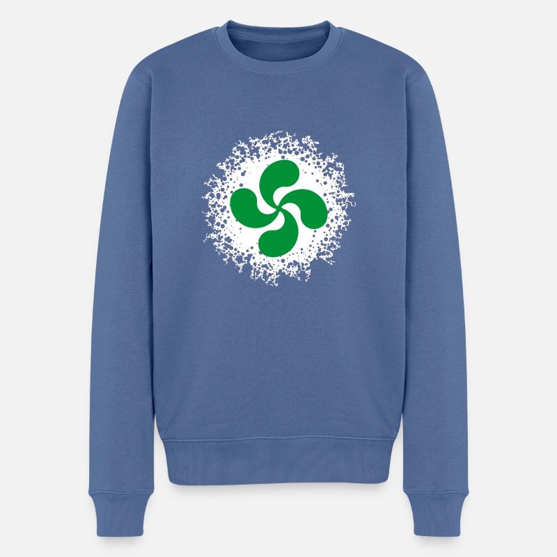 croix basque design 86 - Pull Premium bio Homme - bleu pigeon