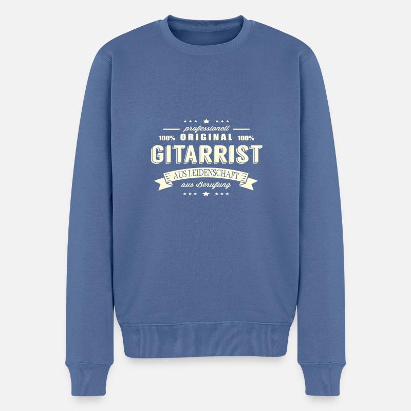 Gitarrist aus Leidenschaft - Männer Premium Bio Pullover - Taubenblau
