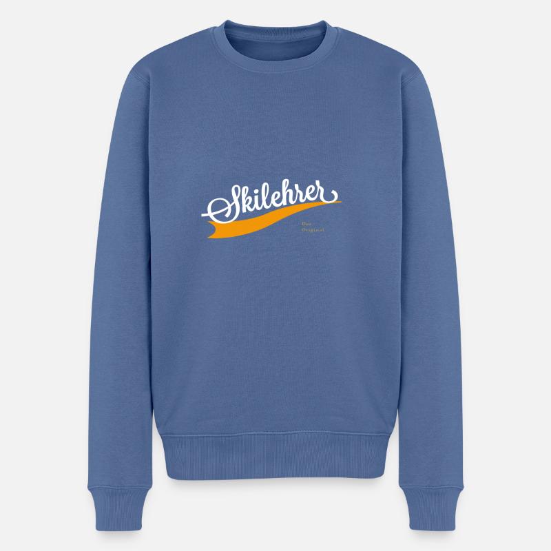 Skilehrer Schriftzug - Männer Premium Bio Pullover - Taubenblau
