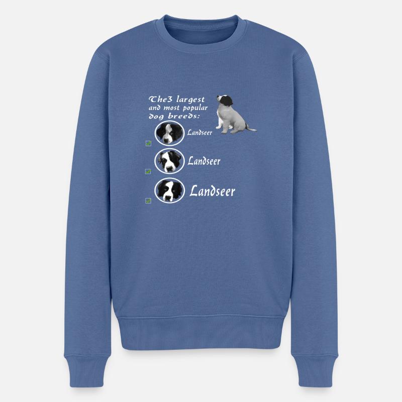 Hund-Landseer-Dog-Geschenkidee - Männer Premium Bio Pullover - Taubenblau