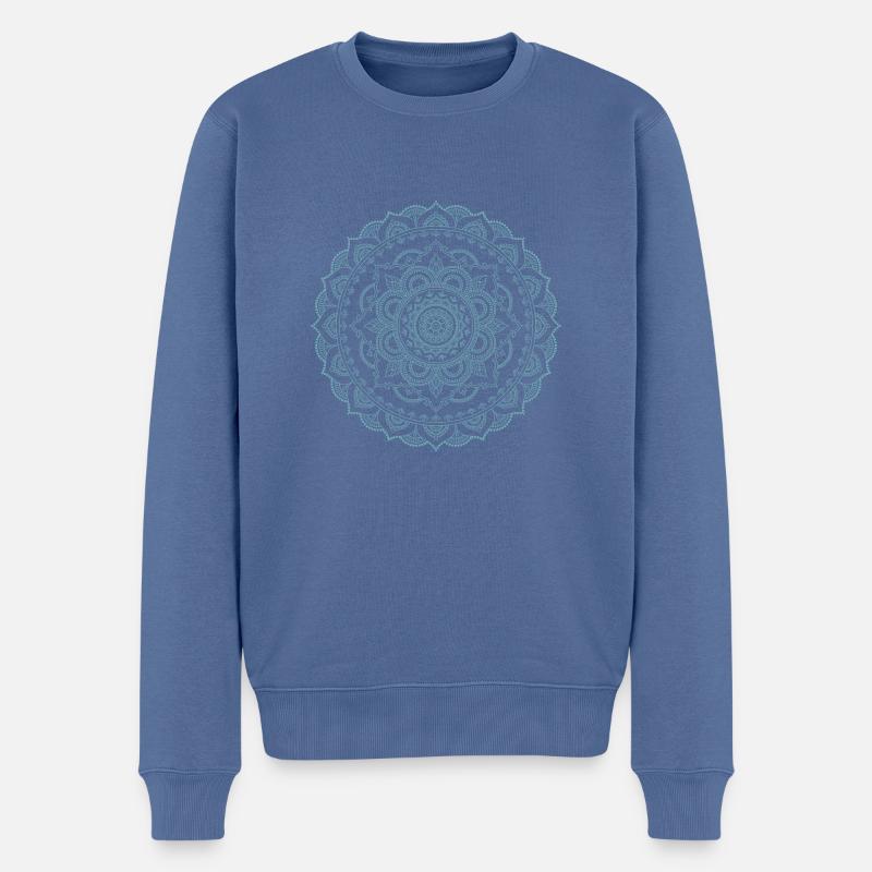 Ornement de mandala Mintgürn - Pull Premium bio Homme - bleu pigeon