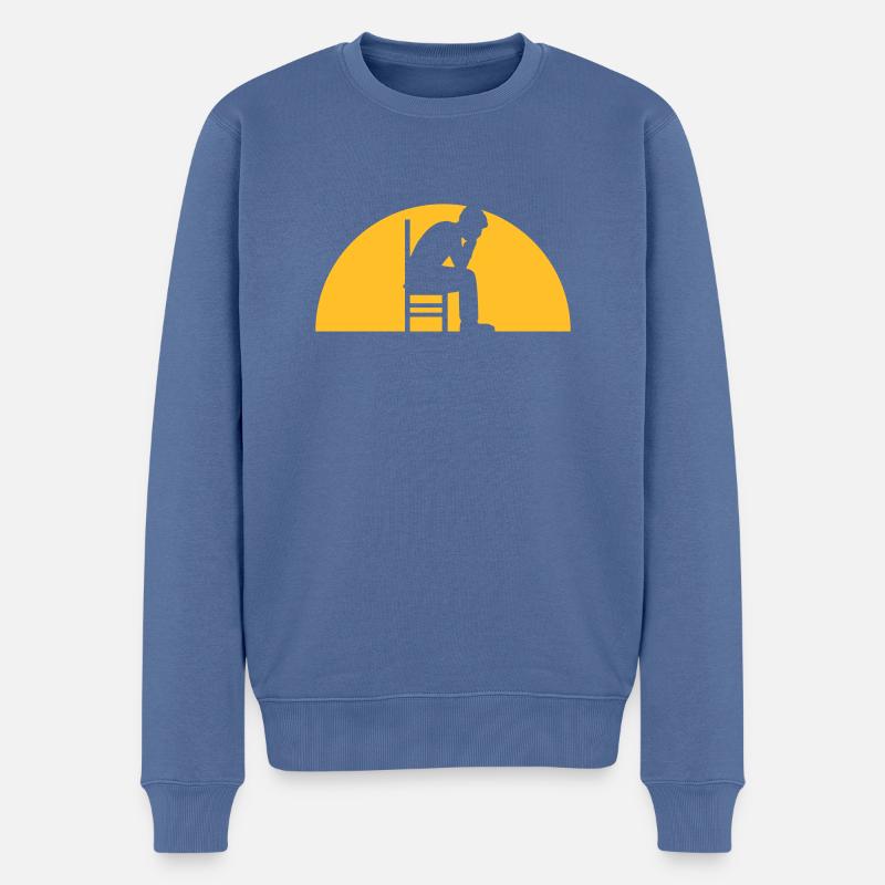 Sonne Depression Mann - Männer Premium Bio Pullover - Taubenblau