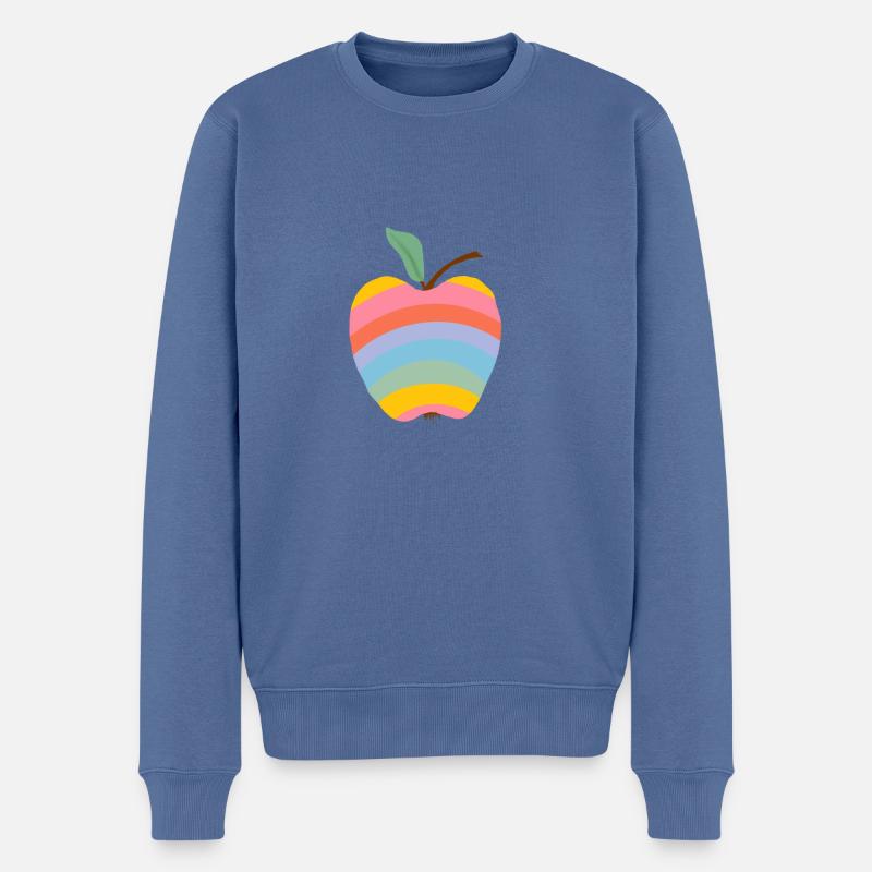 Rainbow Apple - Männer Premium Bio Pullover - Taubenblau