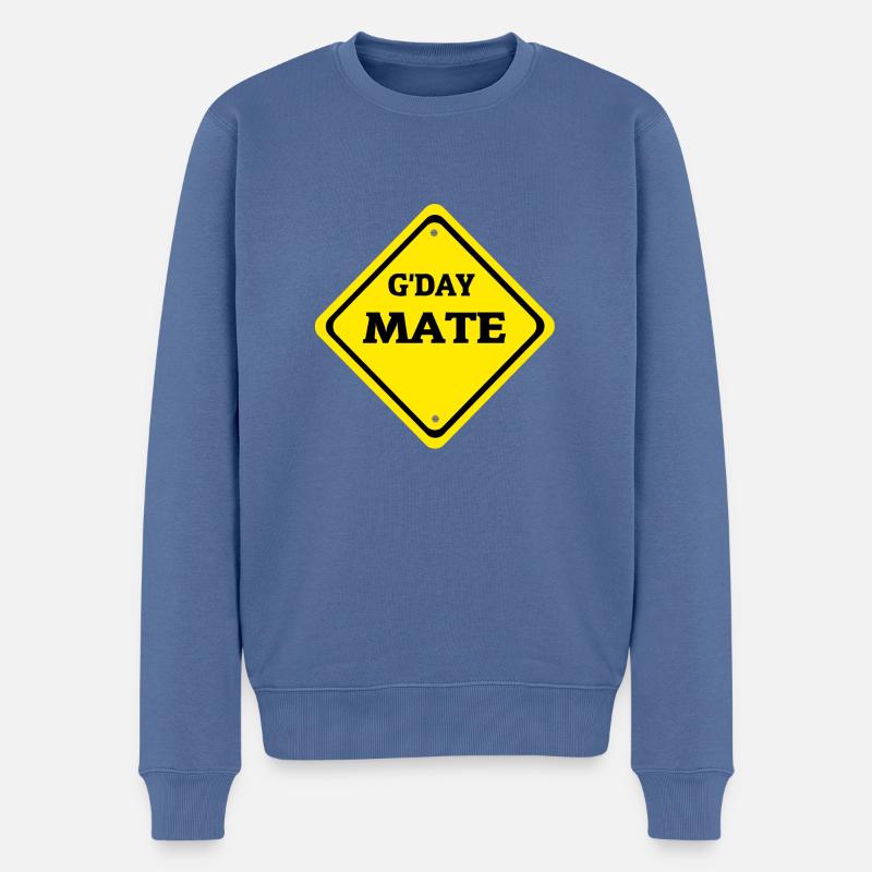 G DAY MATE - Männer Premium Bio Pullover - Taubenblau