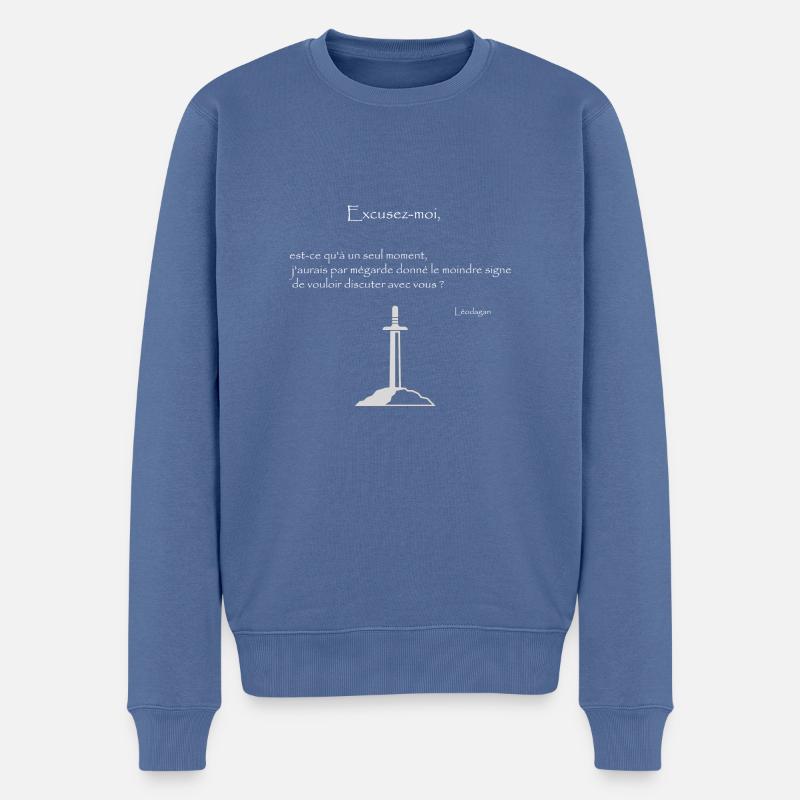 escusez moi - Pull Premium bio Homme - bleu pigeon