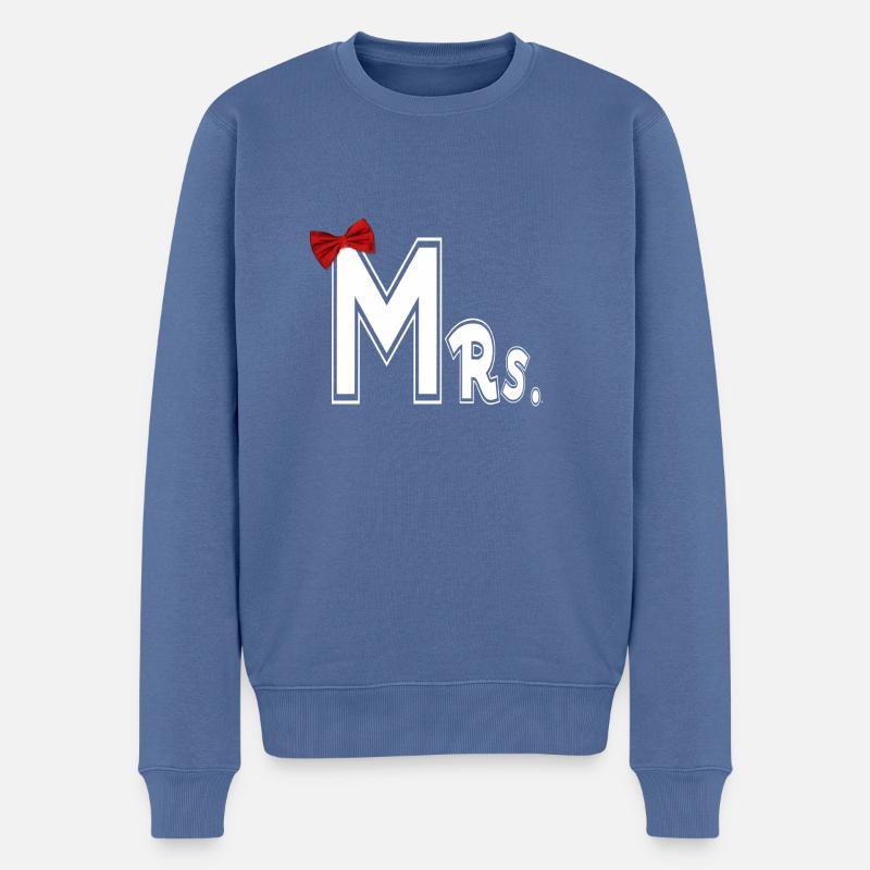 Mr and Mrs - Männer Premium Bio Pullover - Taubenblau