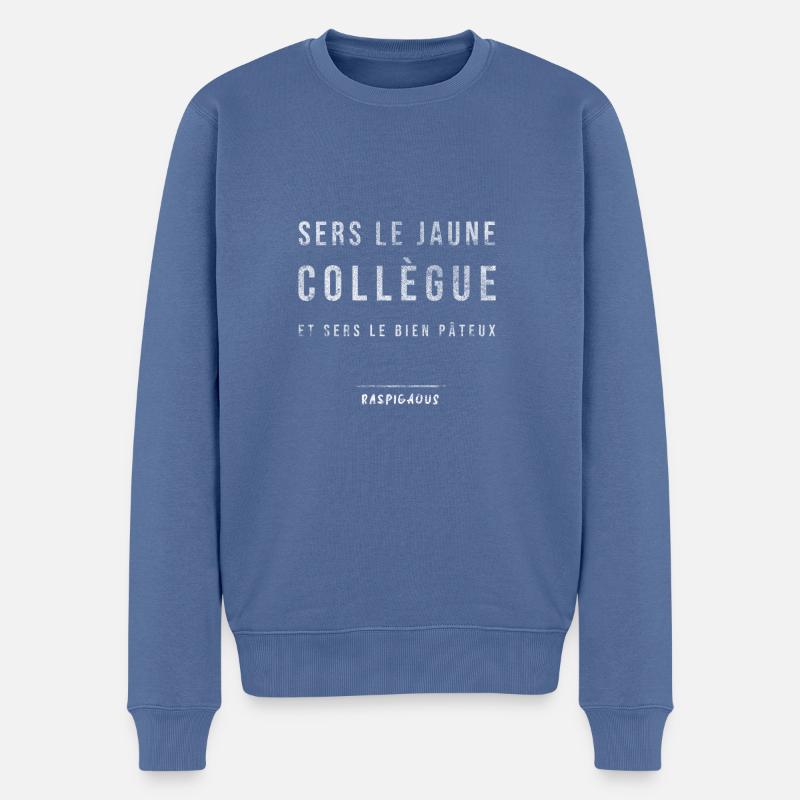 Lyrics - Raspigaous - Pull Premium bio Homme - bleu pigeon