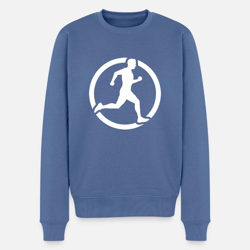 Marathon Running Run jogging - Pull Premium bio Homme - bleu pigeon