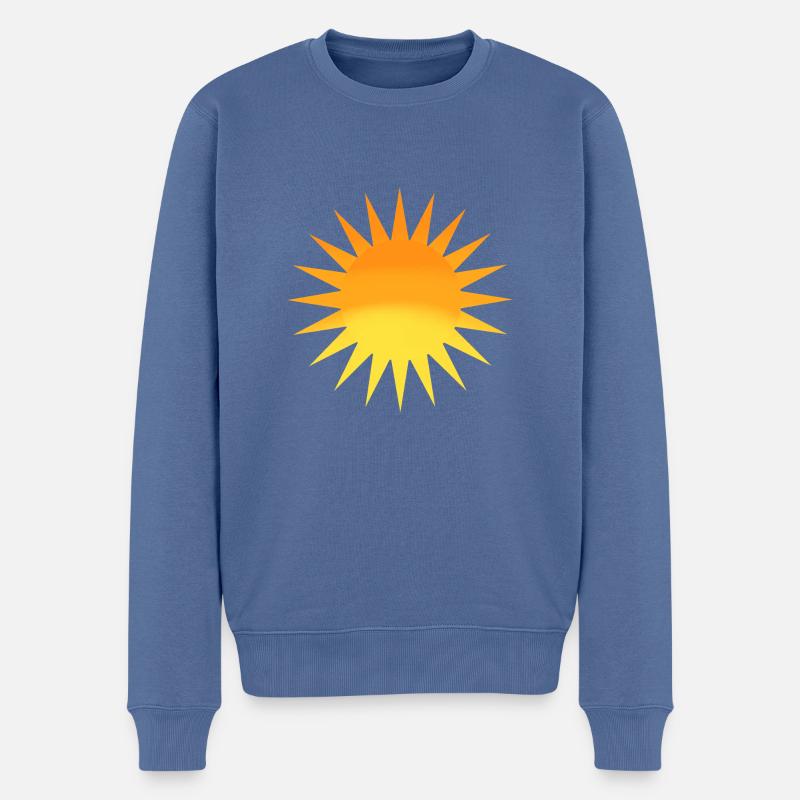 soleil dessin - Pull Premium bio Homme - bleu pigeon