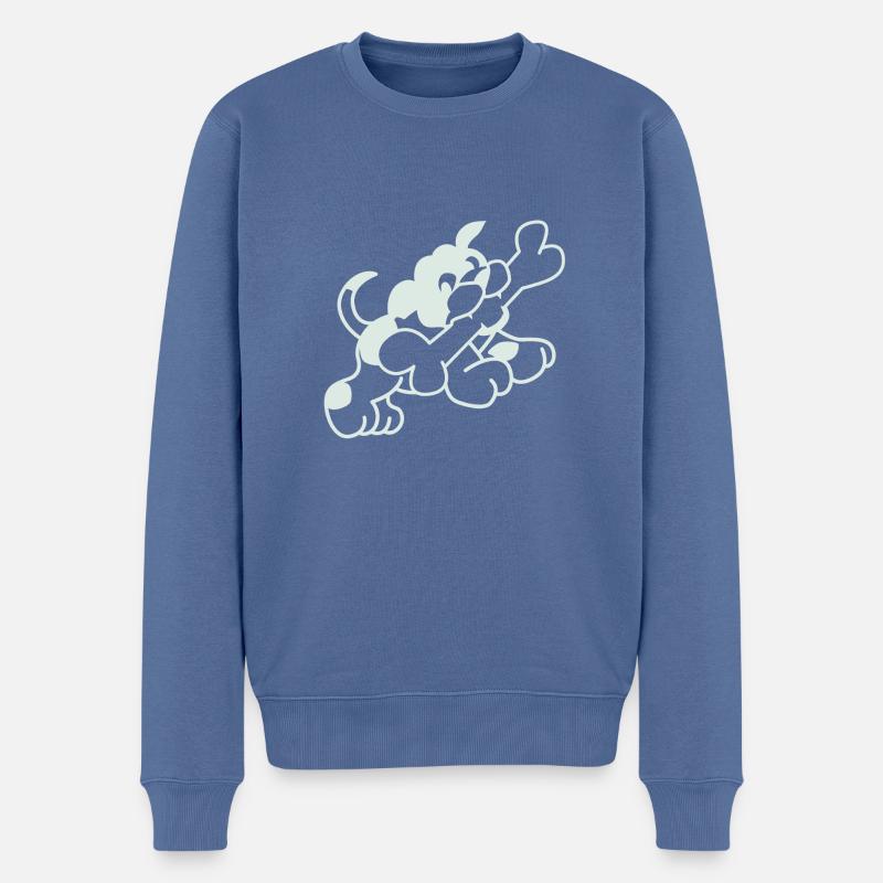 Hund - Männer Premium Bio Pullover - Taubenblau