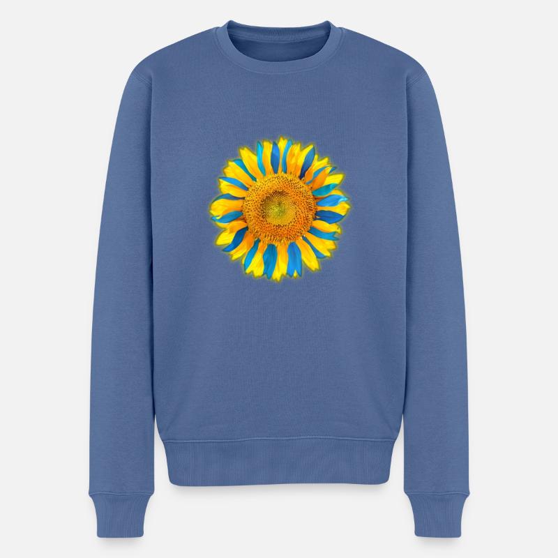 Ukraine4 - Männer Premium Bio Pullover - Taubenblau