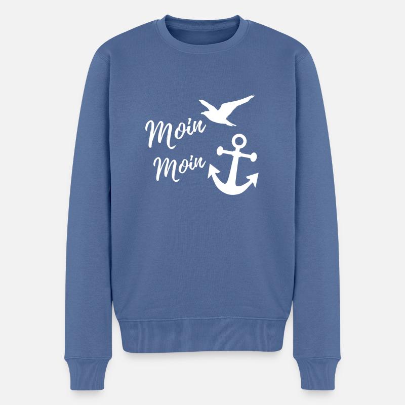 Moin moin - Pull Premium bio Homme - bleu pigeon