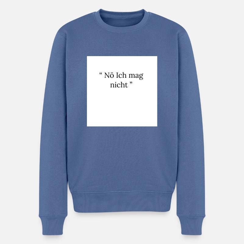 Nö - Männer Premium Bio Pullover - Taubenblau
