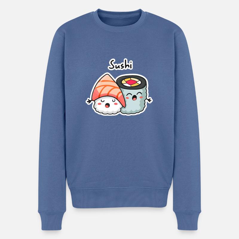 Câliner des sushis sucrés - Pull Premium bio Homme - bleu pigeon