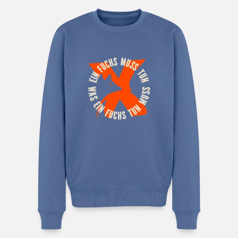 Ein Fuchs muss tun, was ein Fuchs tun muss.... - Männer Premium Bio Pullover - Taubenblau