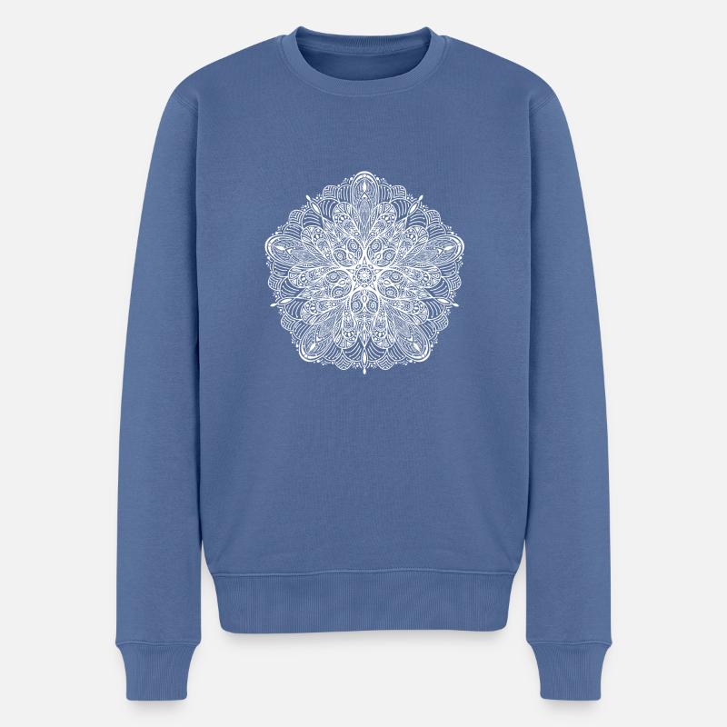 mandala decoration design - Männer Premium Bio Pullover - Taubenblau