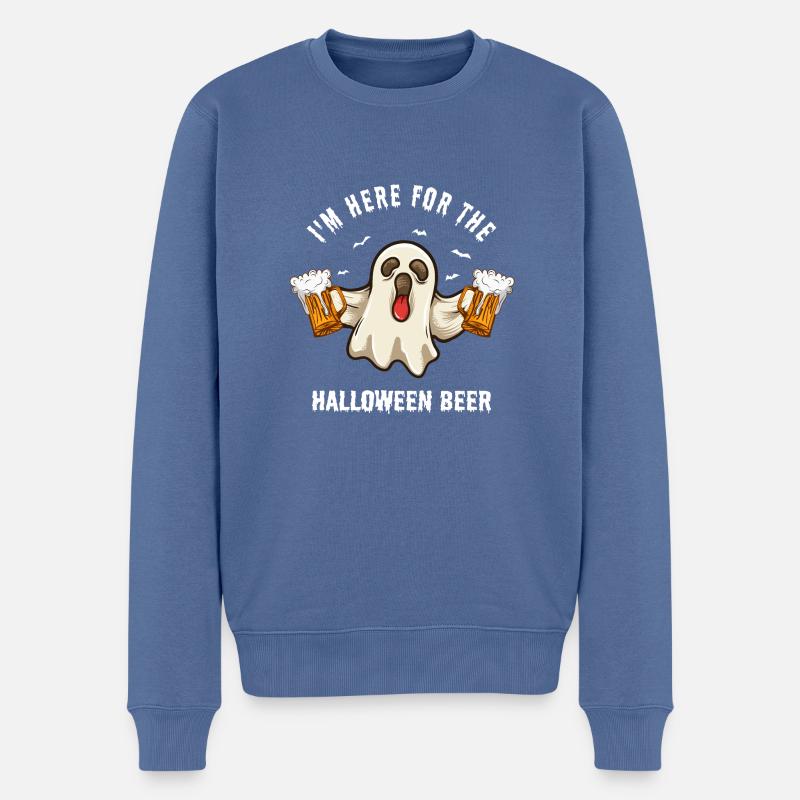 HALLOWEEN BIER - Männer Premium Bio Pullover - Taubenblau