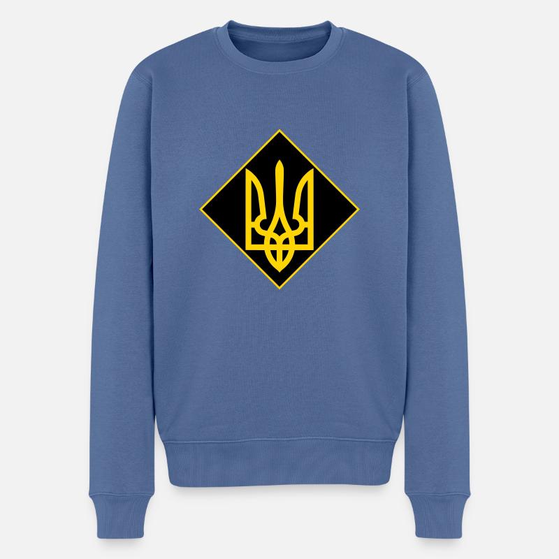 Ukraine - Männer Premium Bio Pullover - Taubenblau