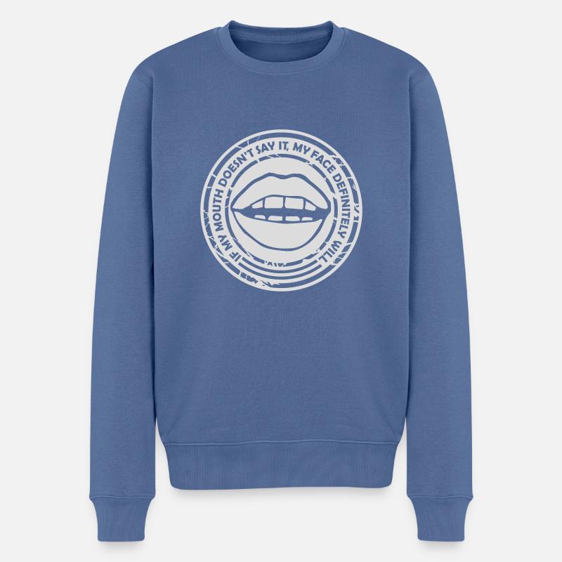 Mon visage le fera certainement - Pull Premium bio Homme - bleu pigeon