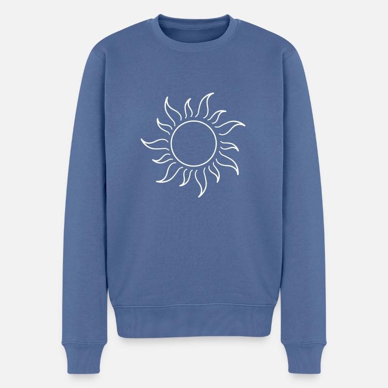 Sonne - Männer Premium Bio Pullover - Taubenblau