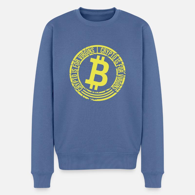 Crypto est pour les vierges - Pull Premium bio Homme - bleu pigeon