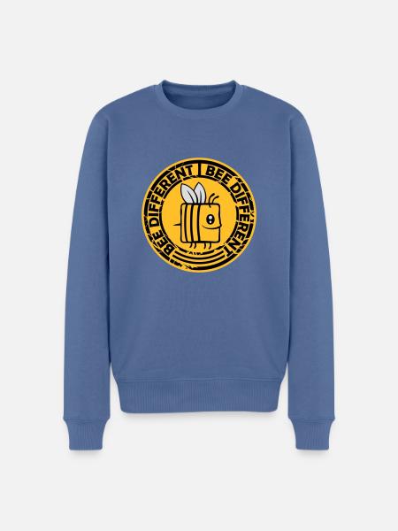 bee different saying quote - Men's Premium Organic Jumper - stone blue