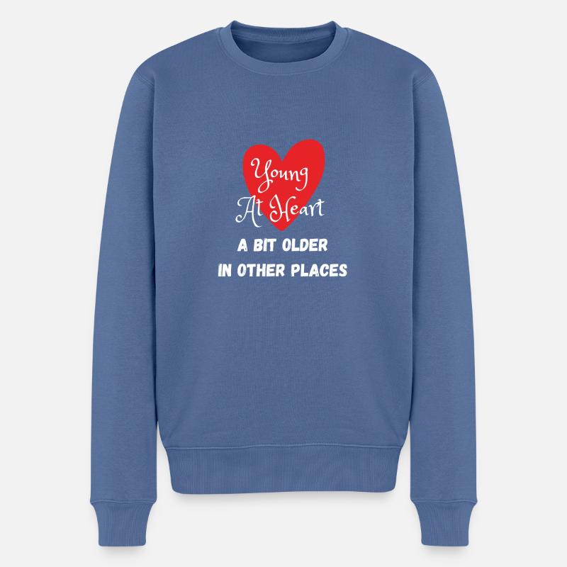Jeune de cœur - Pull Premium bio Homme - bleu pigeon