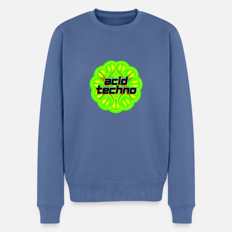 Acid Techno - Männer Premium Bio Pullover - Taubenblau