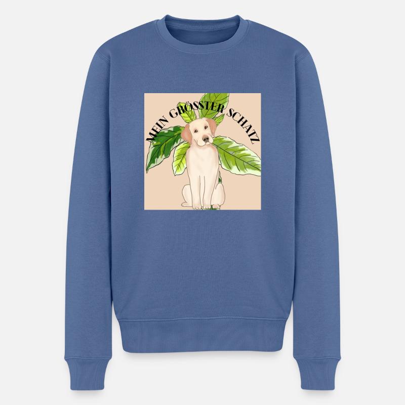 Hunde Design - Männer Premium Bio Pullover - Taubenblau