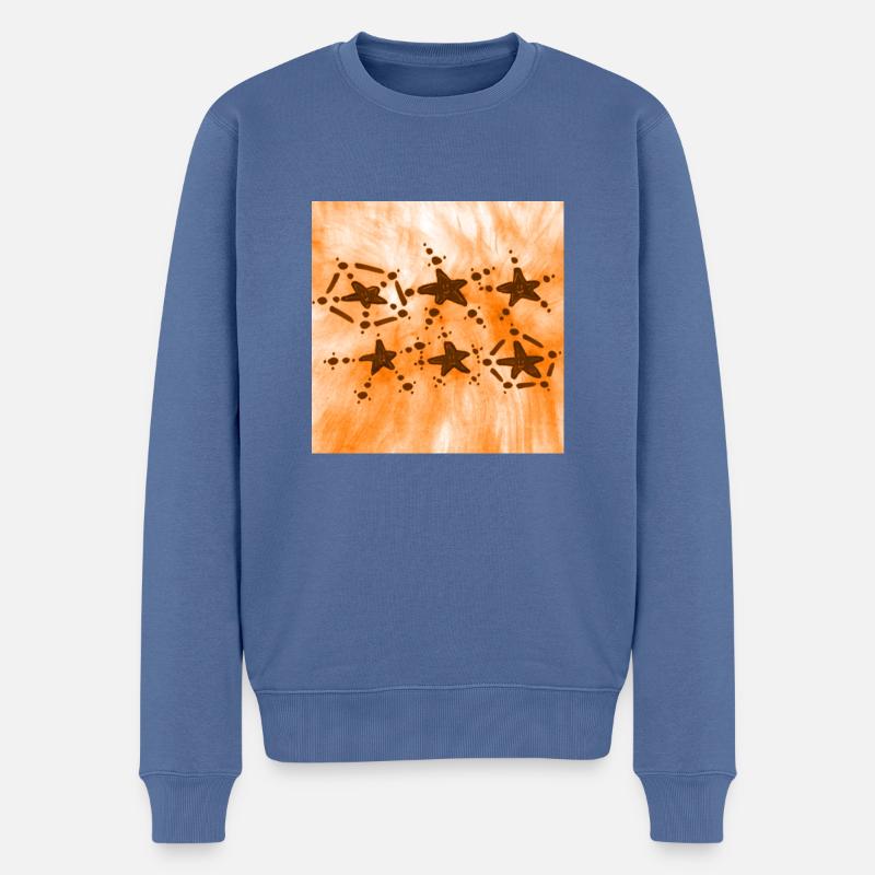6 STERNE LÄCHELN ORANGE - Männer Premium Bio Pullover - Taubenblau