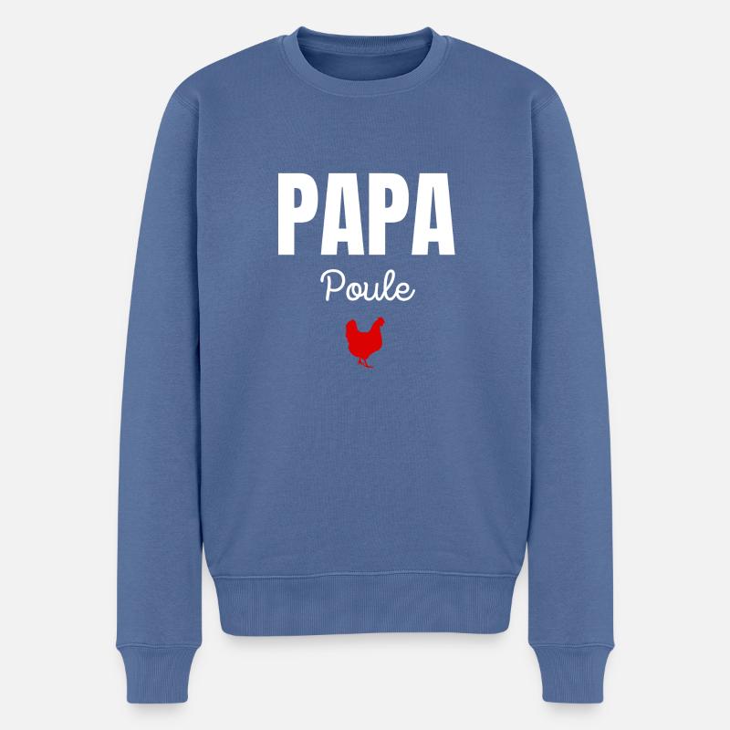 papa poule - Pull Premium bio Homme - bleu pigeon
