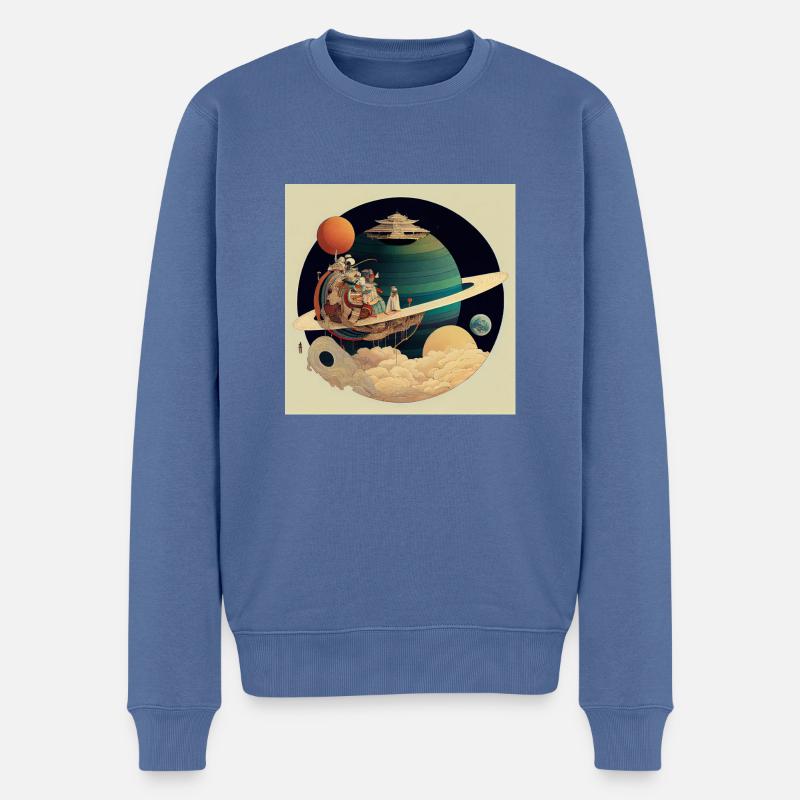 Kolonisation des Saturn - Männer Premium Bio Pullover - Taubenblau