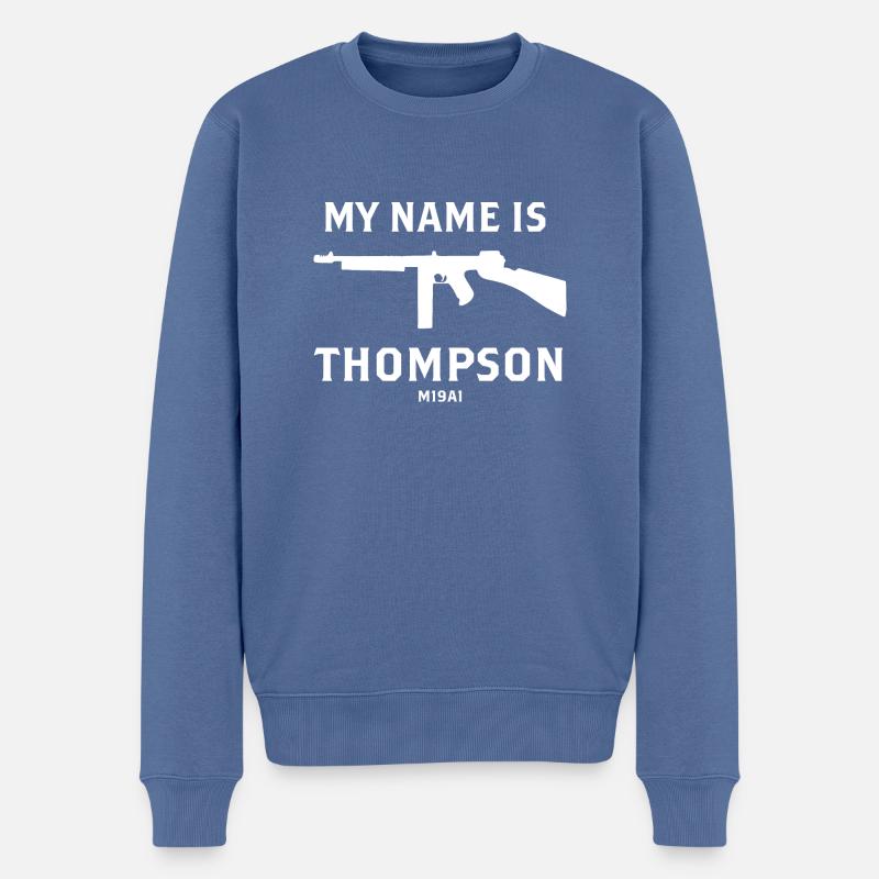 mein Name ist Thompson White - Männer Premium Bio Pullover - Taubenblau