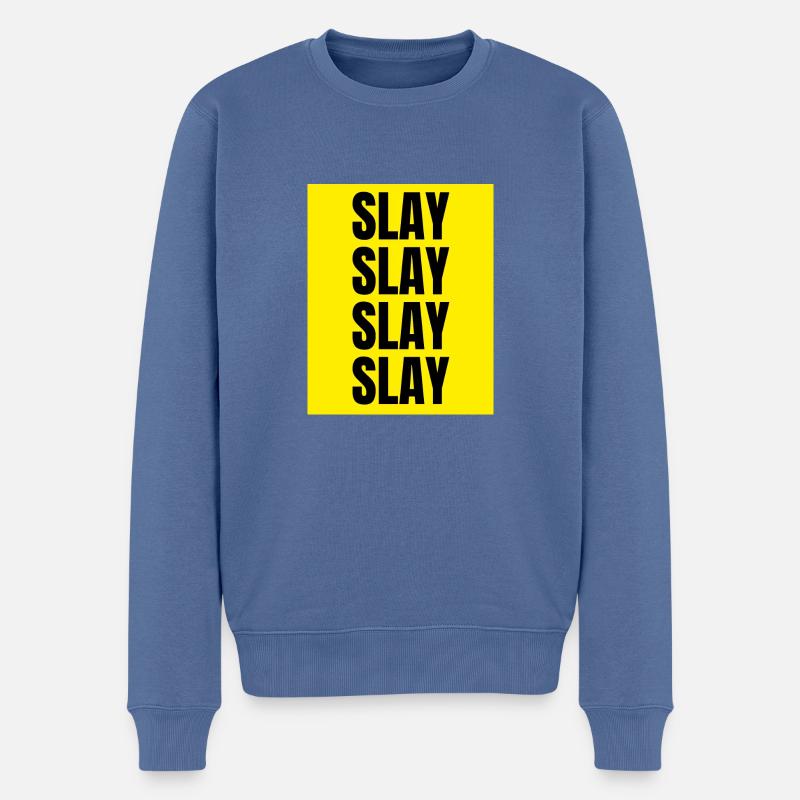 Slay - Männer Premium Bio Pullover - Taubenblau