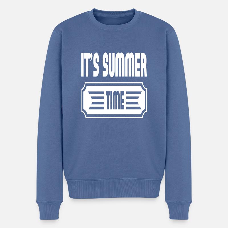 It´s Summer Time - Männer Premium Bio Pullover - Taubenblau