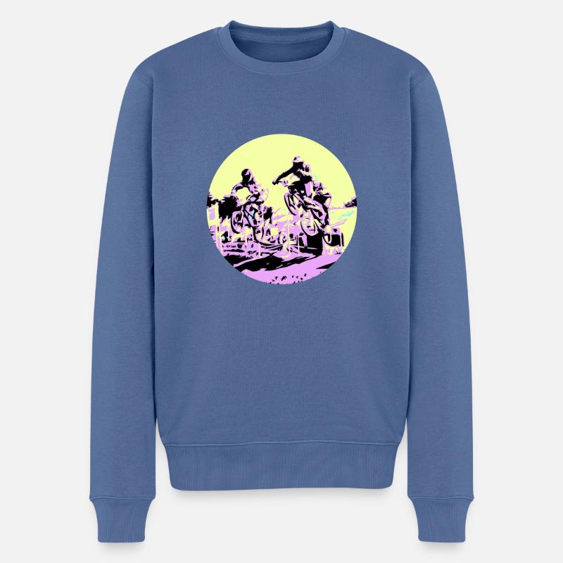 BMX - Männer Premium Bio Pullover - Taubenblau