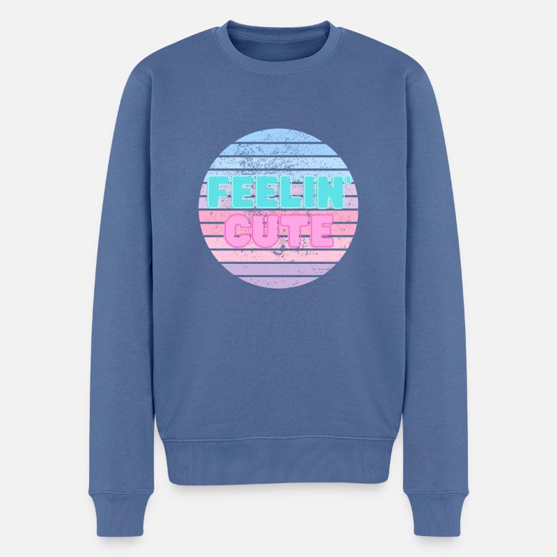 Feelin' Cute - Männer Premium Bio Pullover - Taubenblau