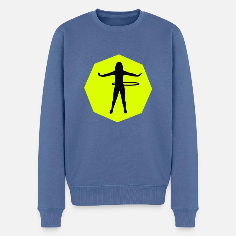 HulaHoop Fitness - Männer Premium Bio Pullover - Taubenblau