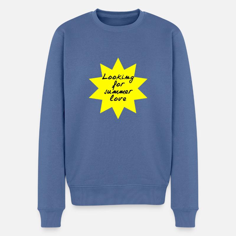 amour d ete - Pull Premium bio Homme - bleu pigeon