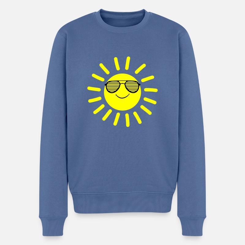 sonne smile - Männer Premium Bio Pullover - Taubenblau